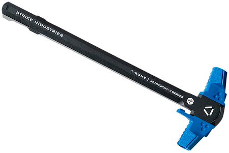 Strike Industries AR-15 .223/5.56 T-Bone Charging Handle Blue Polymer with 7000 Series Aluminum Shaft
