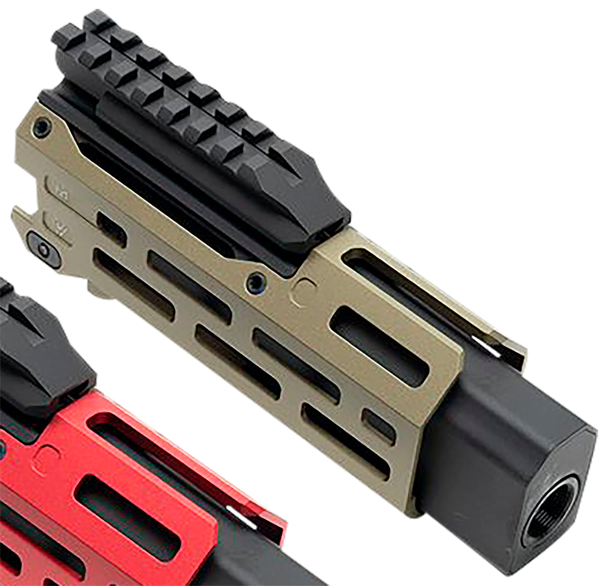 Strike Industries Strike 6 FDE M-LOK Handguard for CZ Scorpion EVO Pistol with Faux Suppressor Kit