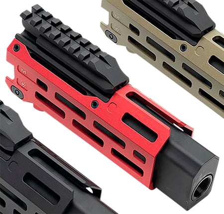 Strike Industries Strike 6 M-LOK Handguard & Faux Suppressor for CZ Scorpion EVO – Red