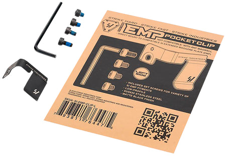 Strike Industries EMPCLIPL Left Hand Pistol Mag Pocket Clip for EMP Extension Black Stainless Steel