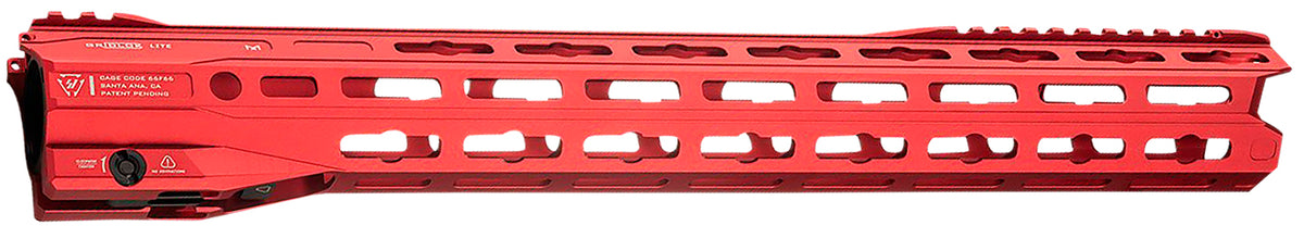 Strike Industries 17" GridLok Lite M-LOK Handguard with Integrated BUIS, Red – AR-15