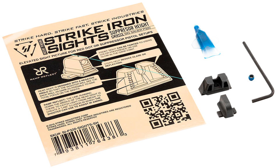 Strike Industries P320SIGHTSSH Sig P320 Suppressor Height Steel Iron Sight Set