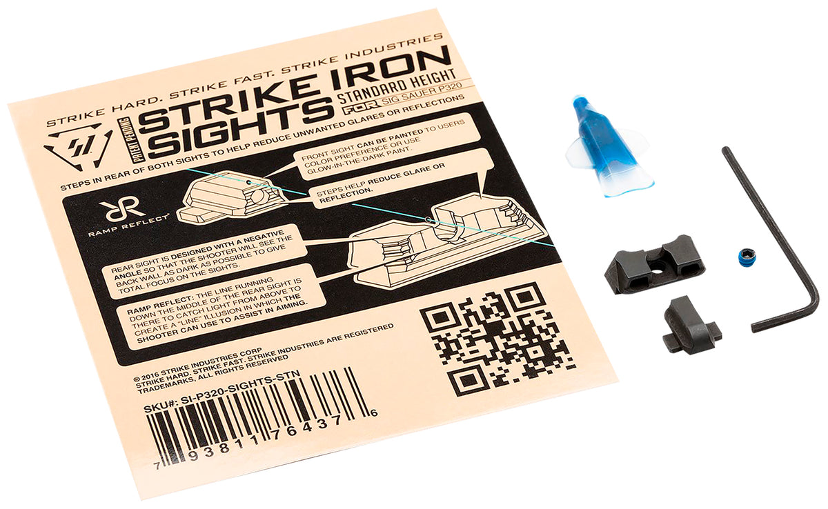 Strike Industries P320SIGHTSSTN Sig P320 Standard Height Steel Iron Sight Set