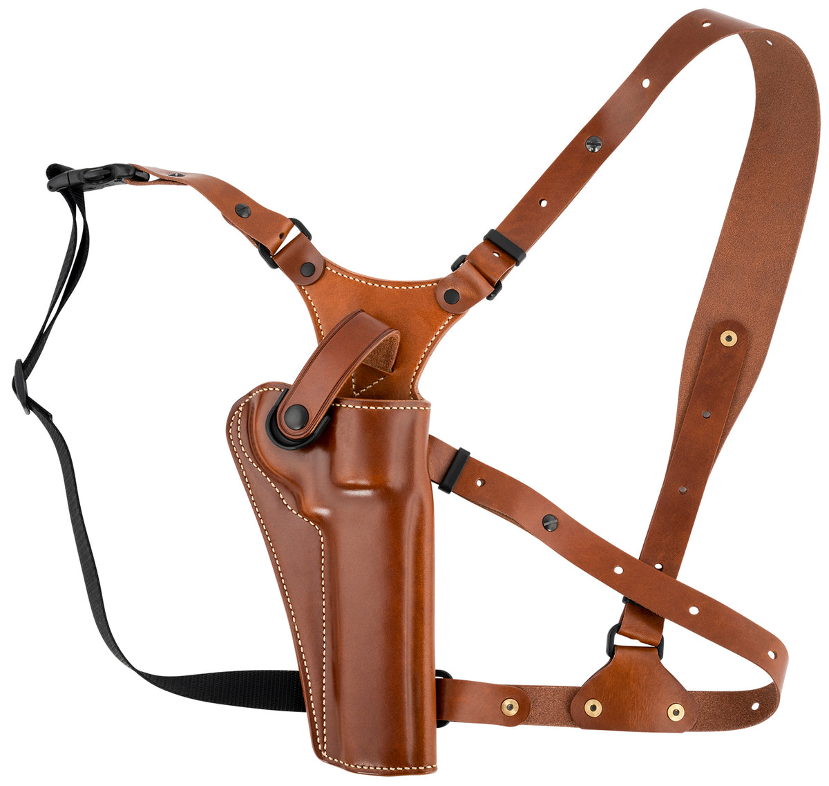 Galco GA128 Great Alaskan Torso Holster System Tan Leather Up To 54" Chest Ruger GP100 S&W L Frame Right Hand