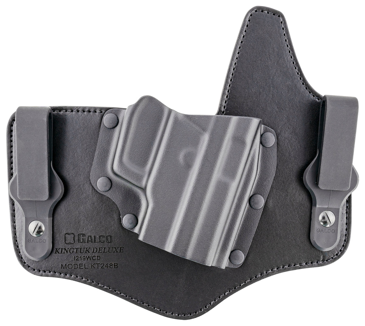 Galco KT248B KingTuk Deluxe Inside Waistband Holster Black Kydex/Leather UniClip Compatible with Sig P220 P226 Right Hand