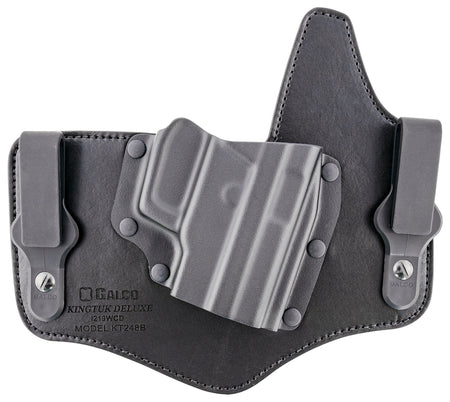 Galco KT248B KingTuk Deluxe Inside Waistband Holster Black Kydex/Leather UniClip Compatible with Sig P220 P226 Right Hand