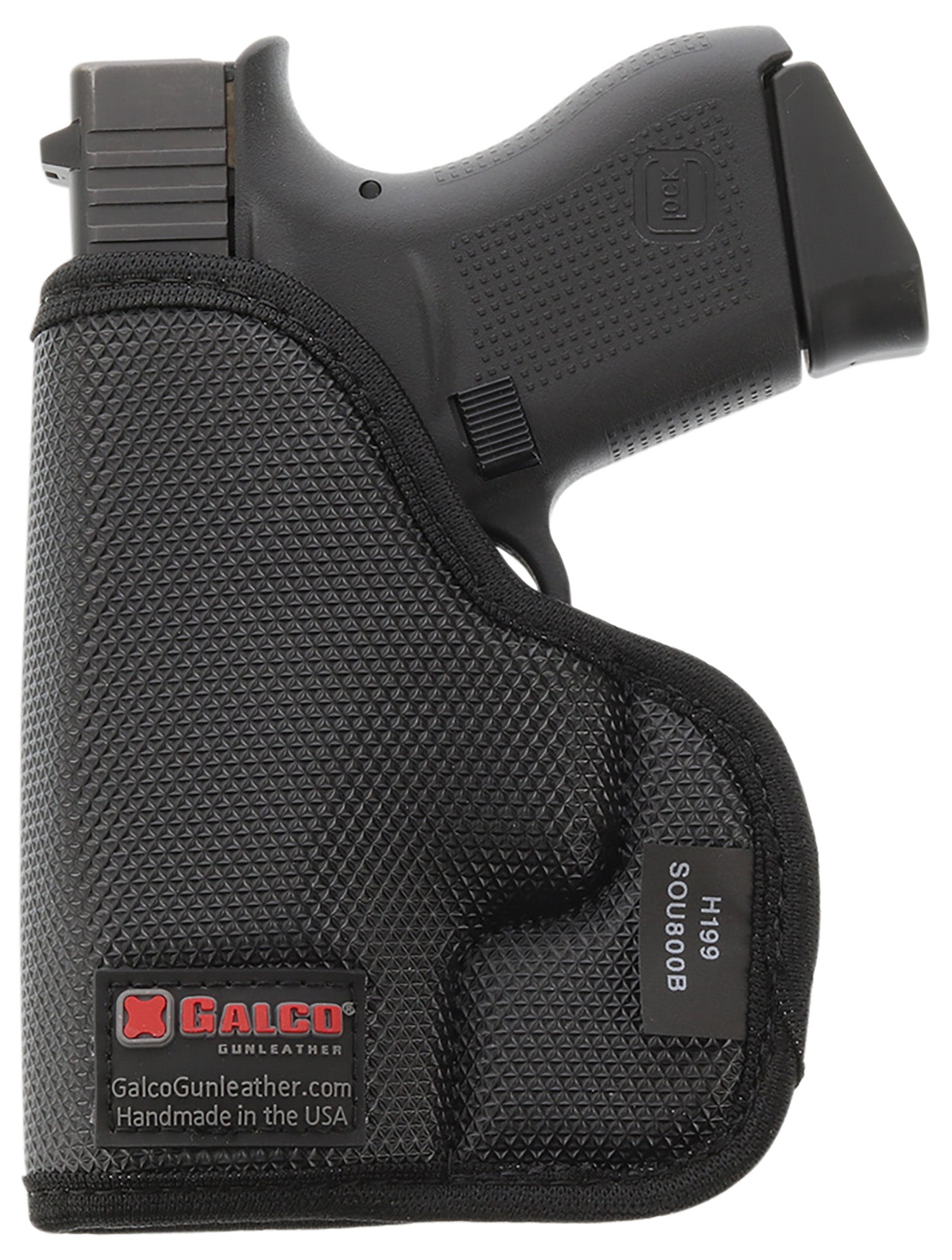 Galco SOU652B StukOn-U Black Gripper Pocket Holster Compatible with S&W M&P Shield Glock 33 Taurus G2C Ambidextrous