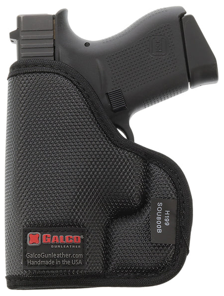 Galco SOU652B StukOn-U Black Gripper Pocket Holster Compatible with S&W M&P Shield Glock 33 Taurus G2C Ambidextrous