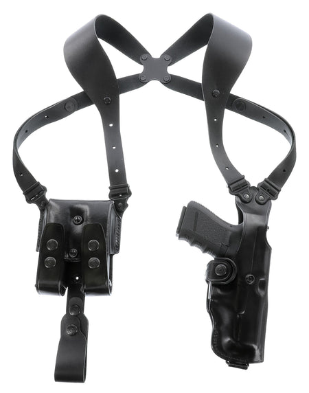Galco VHS4212B VHS 4.0 Ambidextrous Shoulder Holster System Black Leather Harness for 1911 5" Barrel Fits Chest Up To 56"