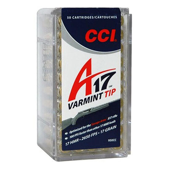 CCI A17 .17 HMR Varmint Tip 17gr Rimfire Ammo 50-Rd Box