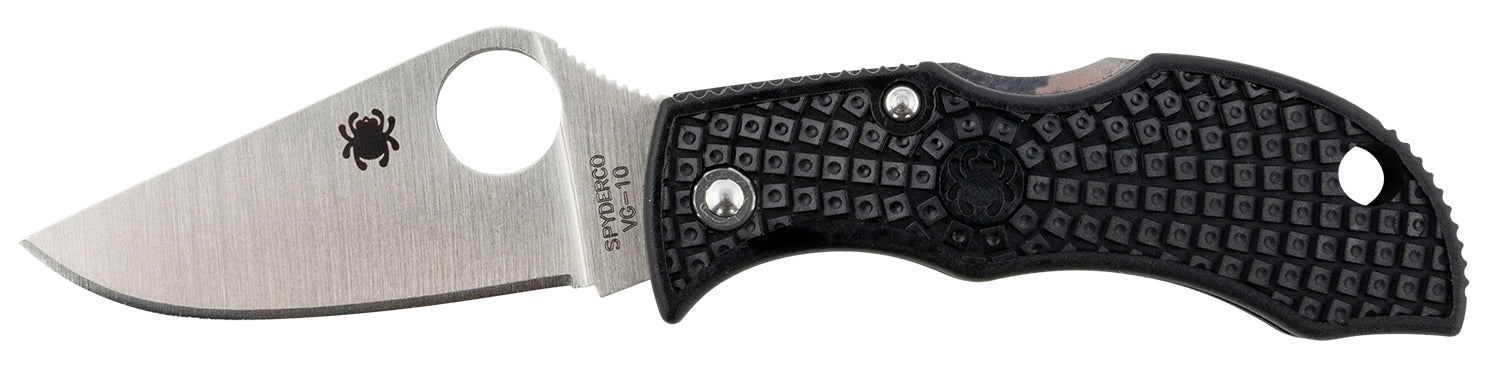 Spyderco Manbug 1.95" VG-10 Stonewashed Plain Blade Black FRN Handle Ultra-Compact Folding Knife
