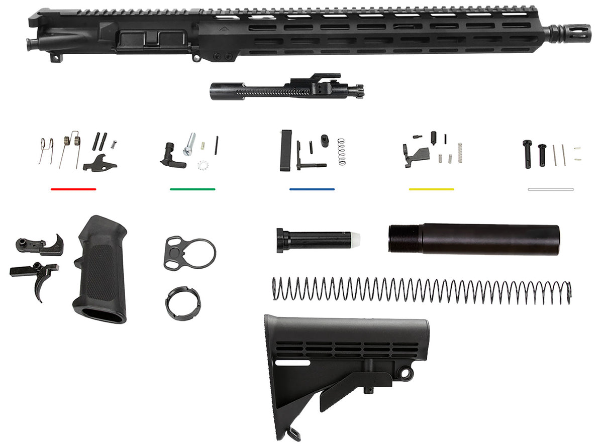 Aim Sports AR5CUB5 5.56x45mm NATO 16" AR-15 Complete Lower Parts Build Kit Black Anodized