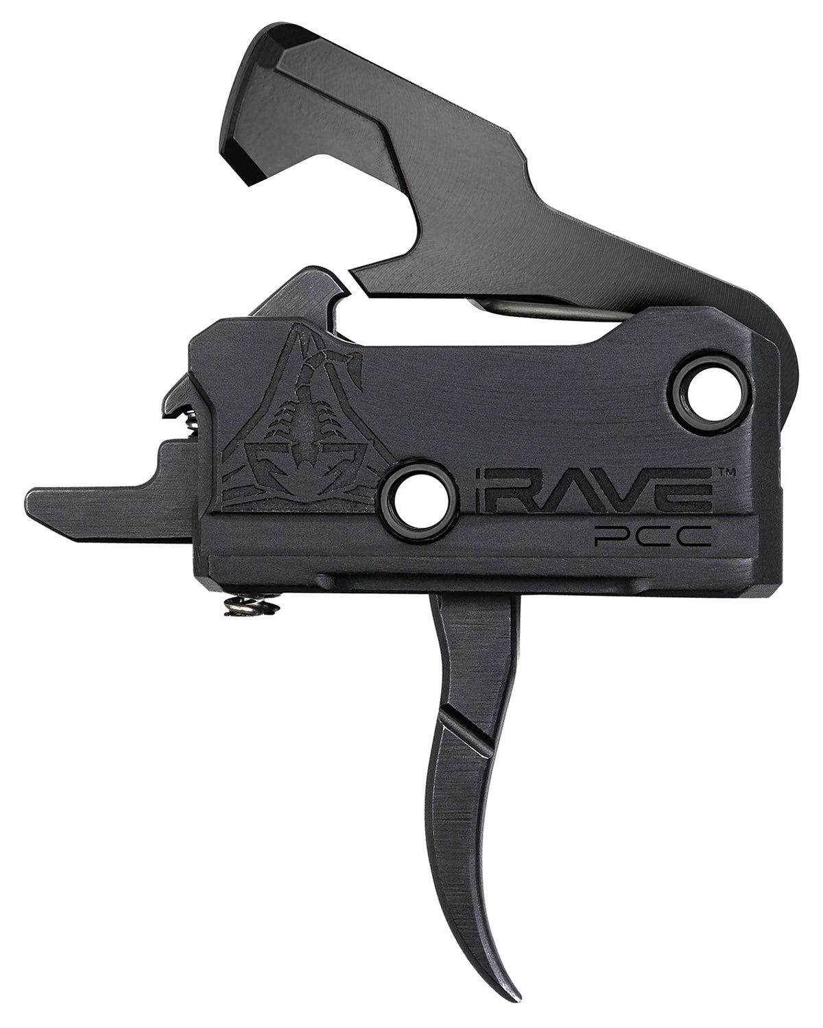 Rise Armament Rave PCC Single-Stage Curved Trigger Assembly 3.50 lb Draw Weight Black Nitride for AR
