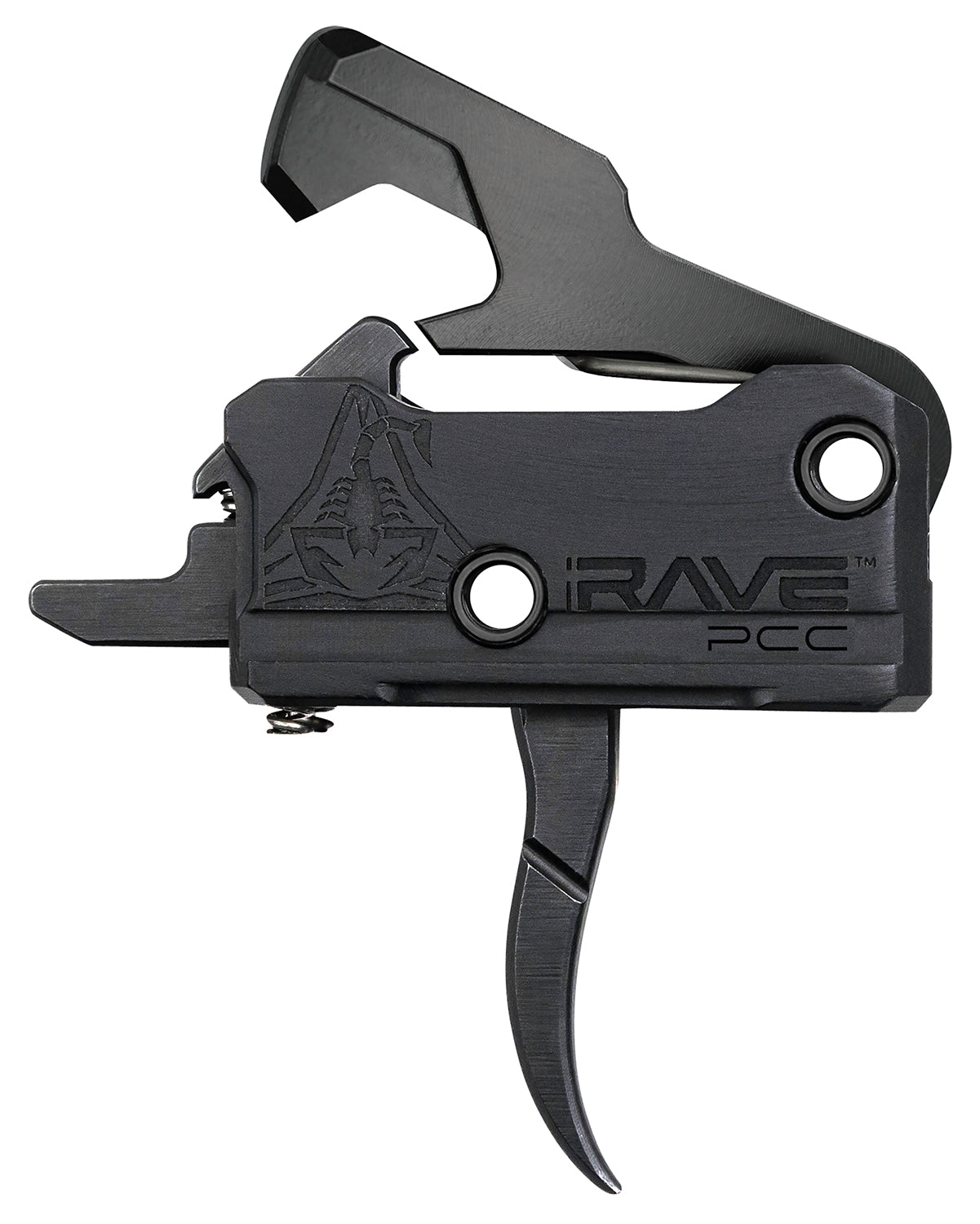 Rise Armament Rave PCC Single-Stage Curved Trigger Assembly 3.50 lb Draw Weight Black Nitride for AR