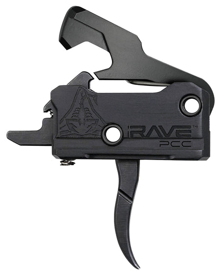 Rise Armament Rave PCC Single-Stage Curved Trigger Assembly 3.50 lb Draw Weight Black Nitride for AR