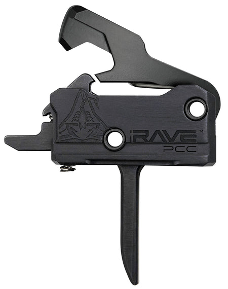 Rise Armament Rave PCC Single-Stage Flat Trigger Assembly 3.50 lb Draw Weight Black Nitride for AR