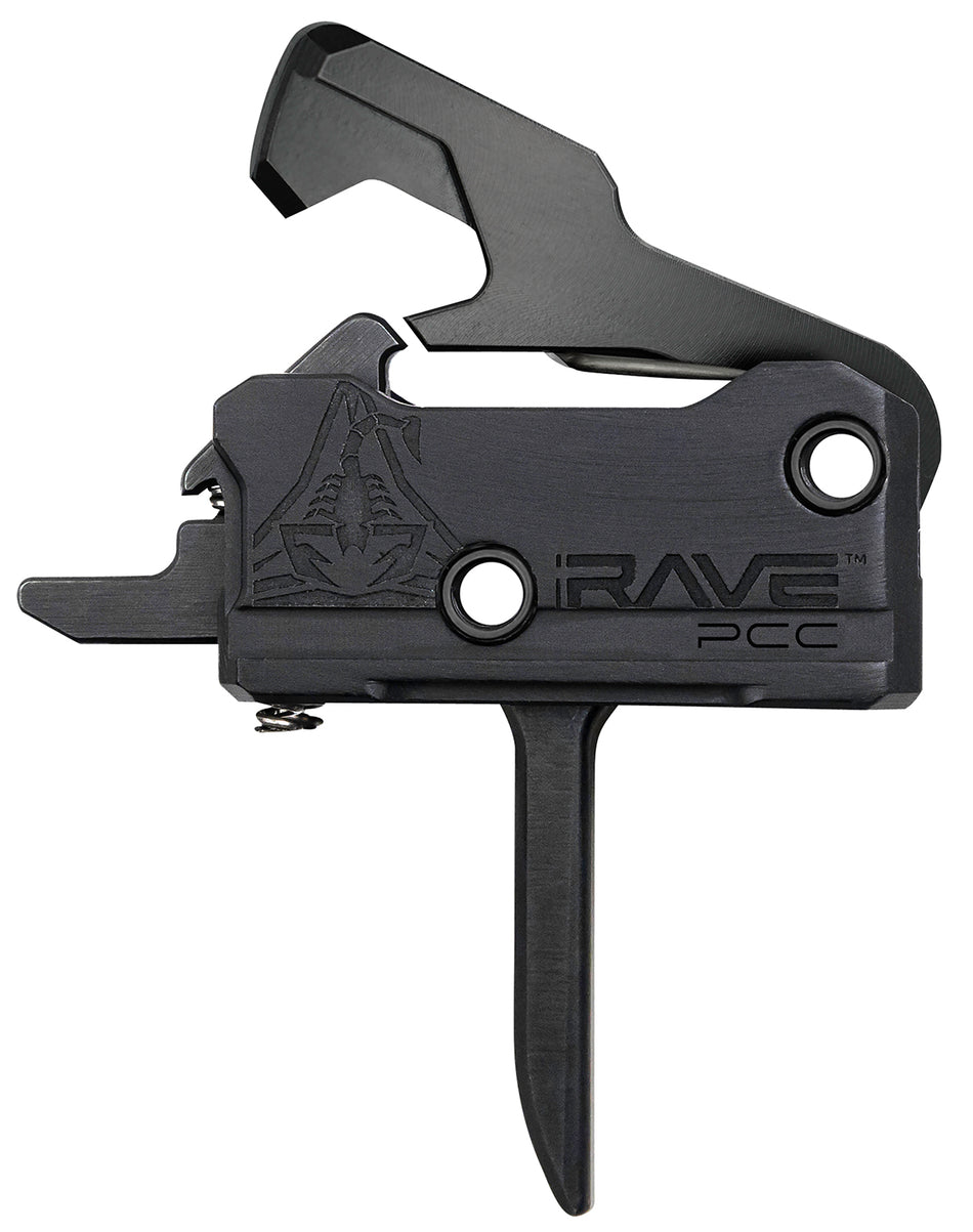 Rise Armament Rave PCC Single-Stage Flat Trigger Assembly 3.50 lb Draw Weight Black Nitride for AR