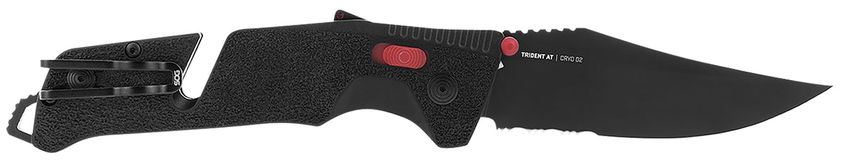 S.O.G Trident AT SOG11120241 Assisted Opening Part Serrated Folder 3.70" D2 Steel Blade Glass Breaker