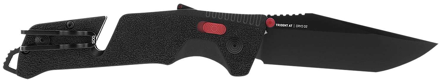 S.O.G Trident AT SOG11120441 Assisted Opening Tanto Folder 3.70" D2 Blade GRN Handle Line Cutter