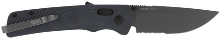 S.O.G Flash AT SOG11180641 Folding Knife 3.45" Part Serrated D2 Blade Urban Grey GRN Handle Pocket Clip