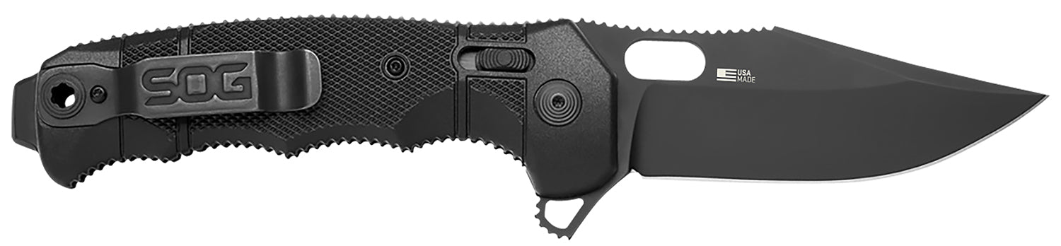 S.O.G Seal XR SOG12210257 Hard-Use Folding Knife 3.90" Plain Clip Point S35VN Blade GRN Handle XR Lock