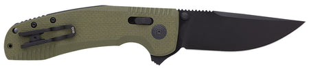 S.O.G SOG-TAC XR Tactical Folding Knife 3.39" Plain Clip Point Cryo D2 Blade OD Green G10 Handle w/ Pocket Clip
