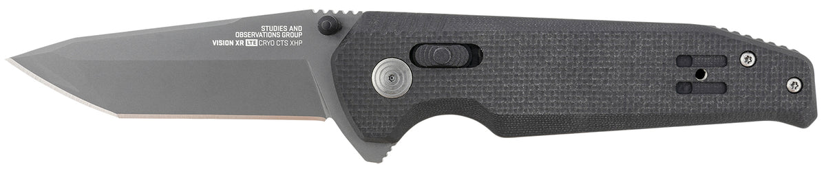 S.O.G Vision XR LTE Lightweight Folding Knife 3.36" Straight Tanto CTS XHP Blade Black G10 Handle