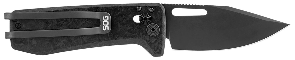 S.O.G Ultra XR XHP Slimline Folding Knife 2.80" Black TiCN Cryo CTS XHP Blade Black Carbon Fiber Handle w/ Pocket Clip