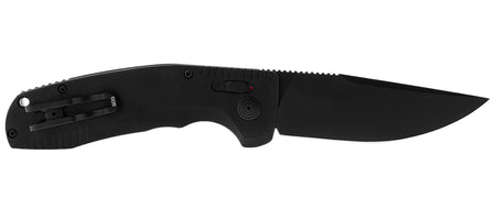 S.O.G SOG-TAC Auto 3.43" Folder Plain Black TiNi CRYO D2 Blade Micro-Textured Anodized Aluminum Handle