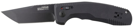 S.O.G SOG-TAC Auto 3.43" Folding Tanto Plain TiNi CRYO D2 Blade Black Anodized Aluminum Handle Includes Clip