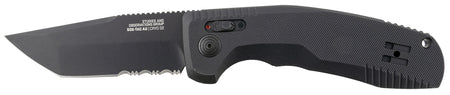 S.O.G SOG-TAC Auto 3.43" Folding Tanto Partially Serrated TiNi CRYO D2 Blade Black Anodized Aluminum Handle