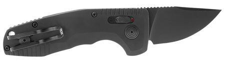 S.O.G SOG-TAC Auto Compact California 1.96" Folding Knife Straight Back Plain TiNi D2 Blade Black Aluminum Handle