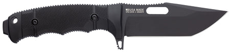 S.O.G Seal FX 4.30" Fixed Blade Knife Tanto Plain Black Cerakote S35VN SS Blade Black GRN Handle w/ Sheath