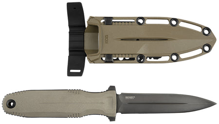 S.O.G Pentagon FX 4.77" Fixed Double-Edge Spear Point Black TiN CPM S35VN Blade, FDE G10 Handle and Sheath