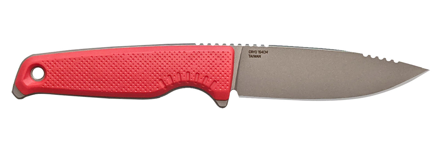 S.O.G Altair FX 3.40" Fixed Clip Point Satin TiCN CPM 154 SS Blade, Red GRN Handle and Sheath