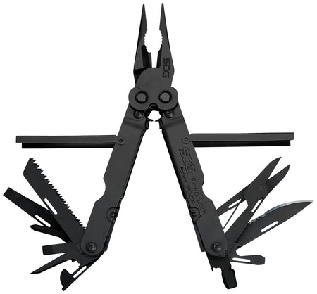 S.O.G Powerlock Black Oxide 420 Stainless 7" 18-Tool EOD Multi-Tool with Crimper and Sheath