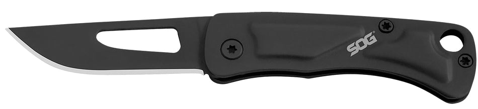 S.O.G Centi I 1.40" Slip Joint Folding Knife Black Hardcased Stainless Steel Blade and Handle