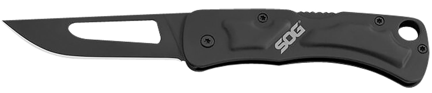 S.O.G Centi II 2.10" Lockback Folding Knife Black Hardcased Stainless Steel Blade and Handle
