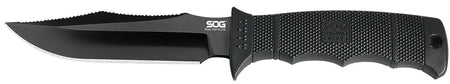 SOG SOGE37SNCP Seal Pup Elite 4.85" Fixed Clip Point Plain Blade Black TiCN Finish AUS-8A Stainless Steel Black GRN Handle with Lanyard and Sheath