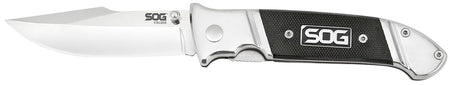SOG SOG-FF38-CP Fielder 3.30" Folding Plain Clip Point Satin 7Cr17MoV SS Blade Black G10 Handle Classic Look Belt Clip Included