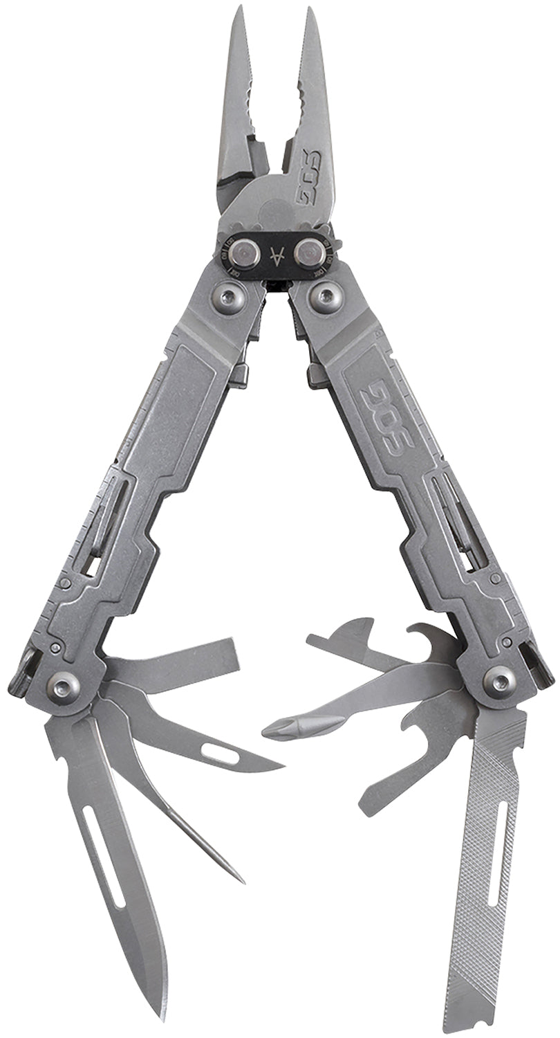 S.O.G PowerAccess PA1001-C Silver 5Cr15MoV SS EDC Multi-Tool 5.90" with Hex Bit Driver and 18 Tools