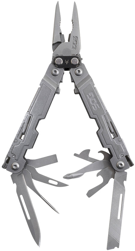 S.O.G PowerAccess PA1001-C Silver 5Cr15MoV SS EDC Multi-Tool 5.90" with Hex Bit Driver and 18 Tools
