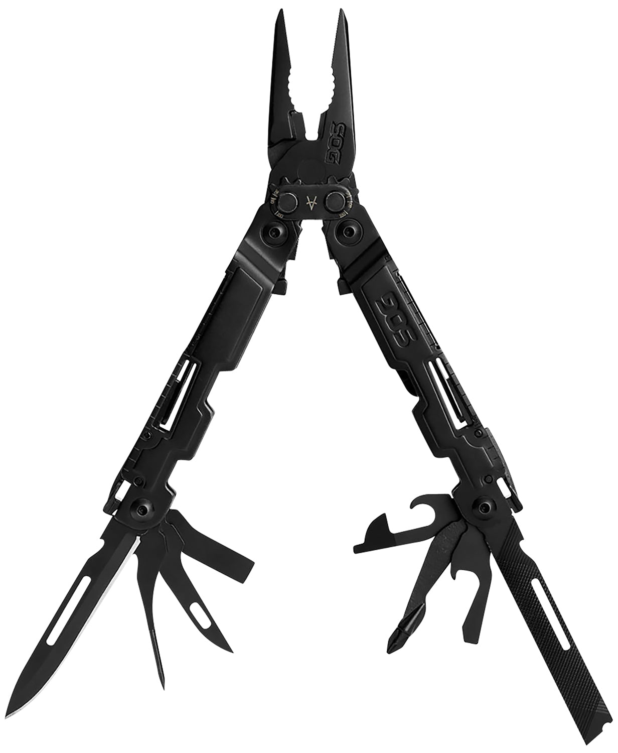 S.O.G PowerAccess PA1002CP Black 5Cr15MoV SS EDC Multi-Tool 5.90" with Hex Bit Driver and 18 Functions