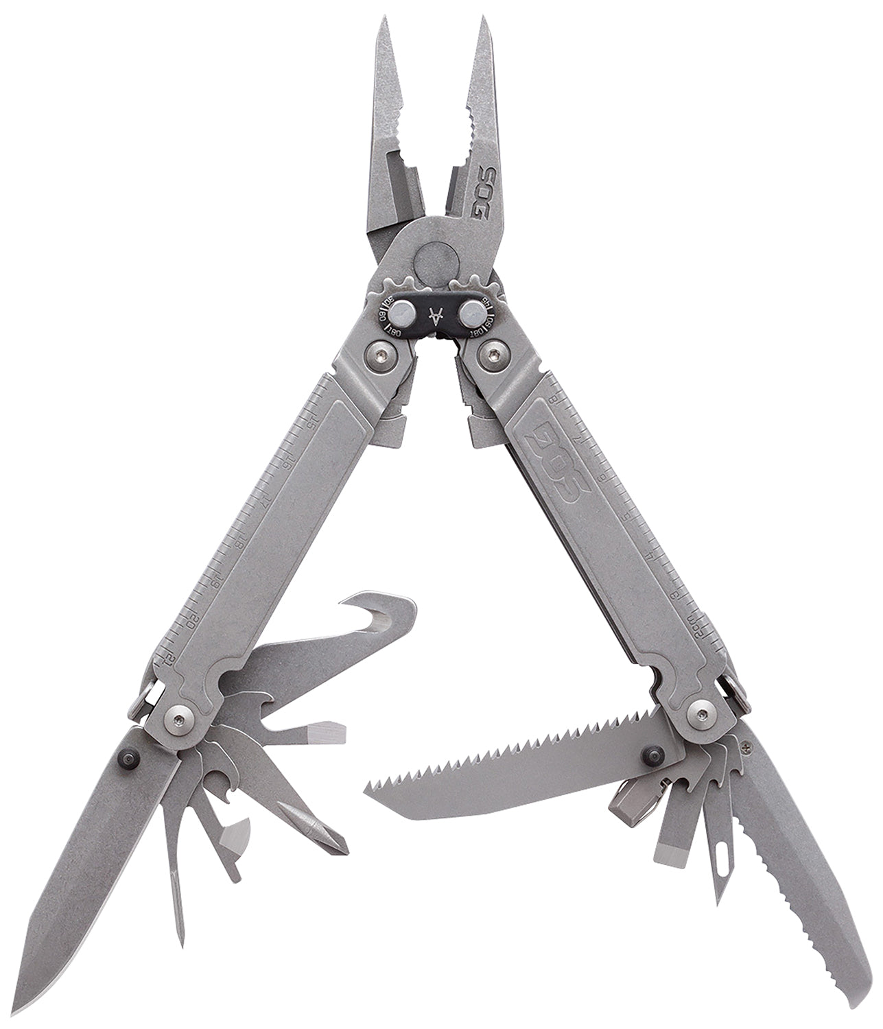 S.O.G PowerAccess Assist MT PA3001CP Stone Washed 5Cr15MoV SS 6.82" One-Hand Opening Multi-Tool with Hex Bit Kit
