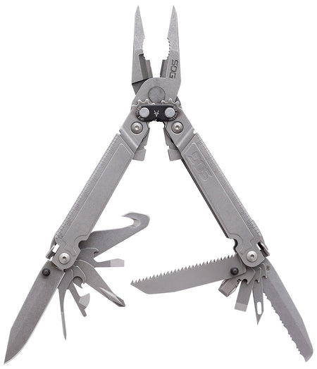 S.O.G PowerAccess Assist MT PA3001CP Stone Washed 5Cr15MoV SS 6.82" One-Hand Opening Multi-Tool with Hex Bit Kit