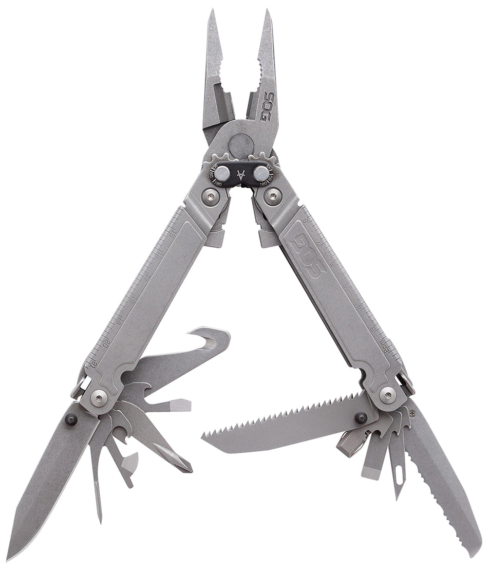 S.O.G PowerAccess Assist MT PA3001CP Stone Washed 5Cr15MoV SS 6.82" One-Hand Opening Multi-Tool with Hex Bit Kit