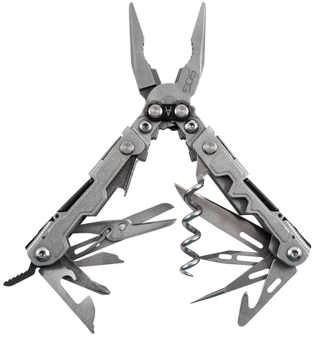 S.O.G PowerLitre PL1001-C Stonewashed 5Cr15MoV SS Compact Multi-Tool 5.10" 19 Tools w/ Magnetic Hex Bit Holder