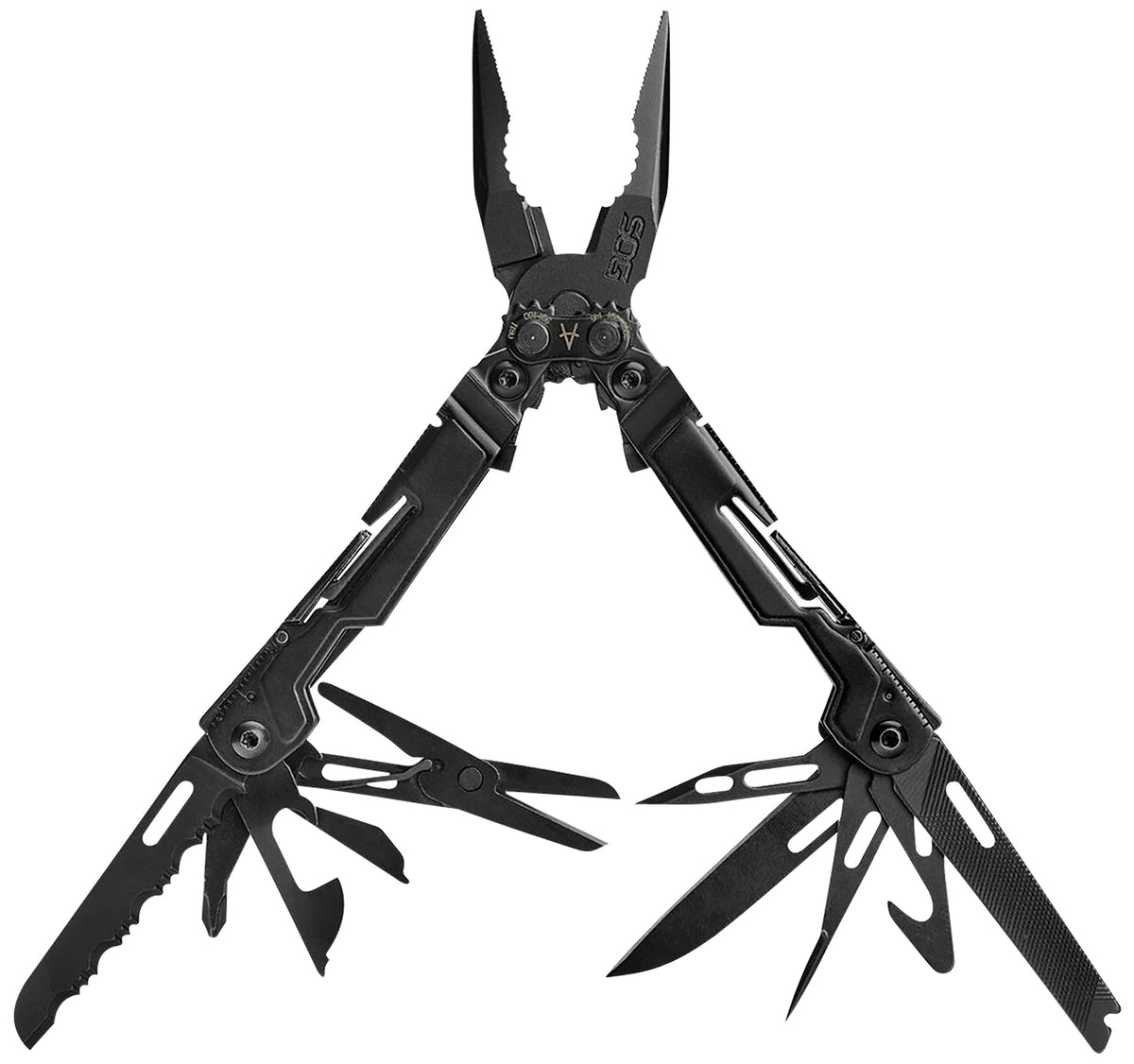 S.O.G PowerPint PP1002-C Black Anodized 5Cr15MoV Stainless Steel Compact Multi-Tool 5.10" with Hex Bit Holder