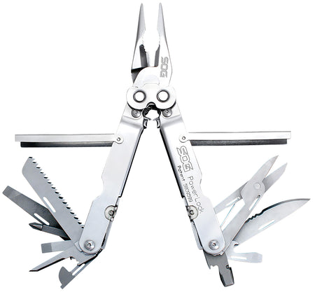 S.O.G PowerLock S60N-CP Polished 420 Stainless Steel Heavy-Duty Multi-Tool 7" 18 Tools w/ Sheath