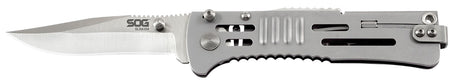 SOG SOG-SJ31-CP SlimJim Assisted Folding Knife 3.18" Satin AUS-8A Blade with Stainless Handle and Reversible Belt Clip
